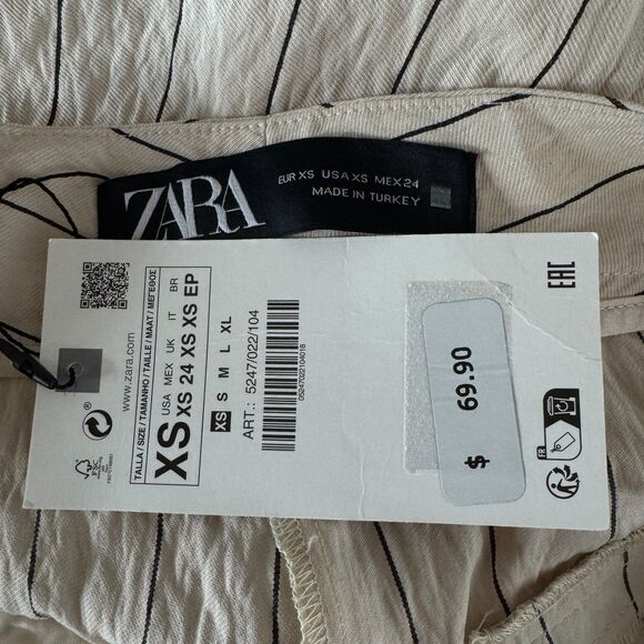 New Zara Flowing Striped Trouser Pants Women's Size XS - Picture 7 of 9